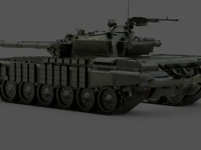 T-72AB Soviet MBT - Cold War Tank 3D Model Low-poly 3D model