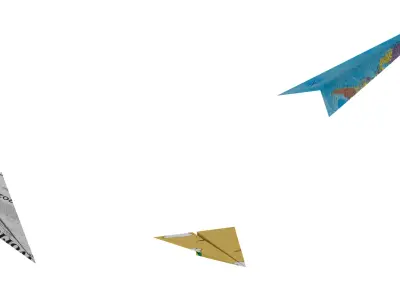 Paper Plane Cartoon Maya Rigged Free low-poly 3D model