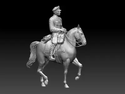  German officer  rider 3D print model
