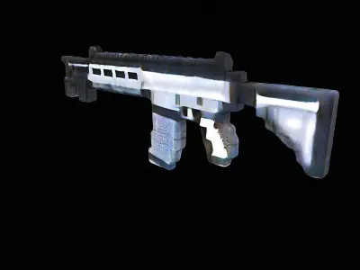 pixelated assault rifle 3D model