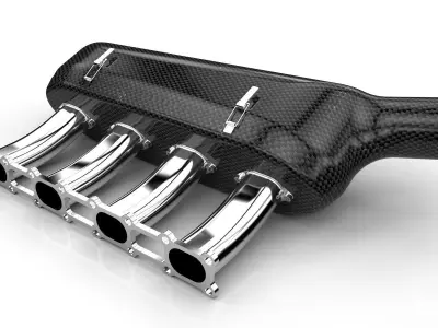 Carbon intake manifold 3D model