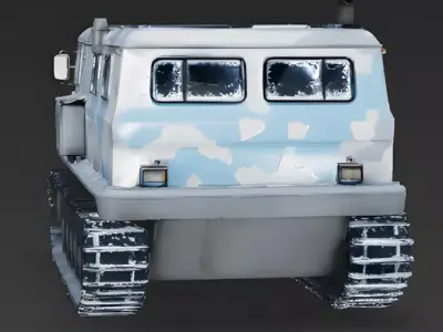 Arctic Tracked Military Support Vehicle 3D Model Low-poly 3D model