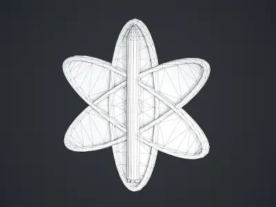 Atomic Badge Low-poly 3D model