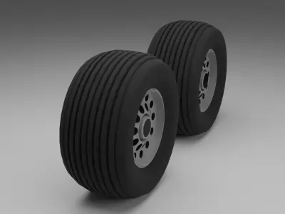 Aircraft Tire for Eevee and Cycles  Low-poly 3D model