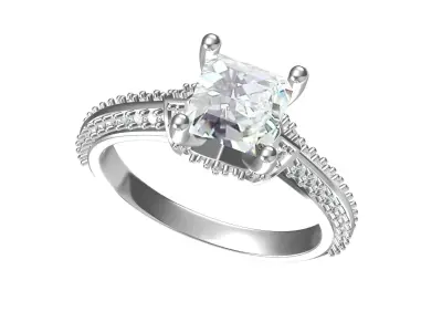 Princess Art Deco Ring 3D print model 6