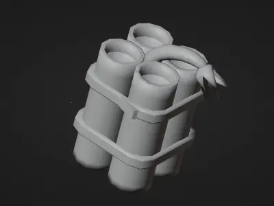 Low poly - Stylized Game Items  - Dynamite Low-poly 3D model