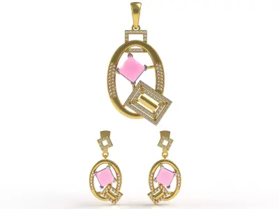 Diamond Pendant Set 24 3D print model