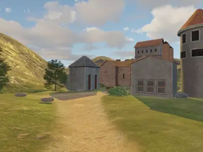 Hilltop Village 3D model buy