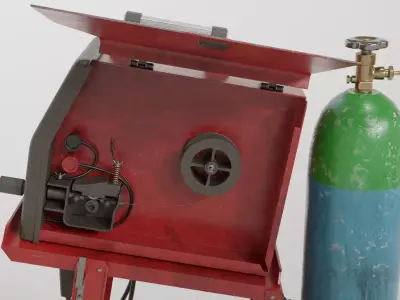 Garage - mig welder Low-poly 3D model