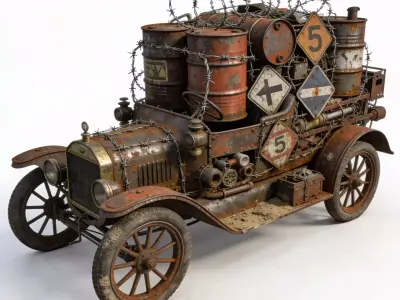 Ultimate Stylized Brass Era Cars Collection 3D Models Pack