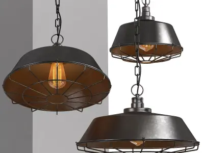 Chandelier Dark Cage Pendant 3D model