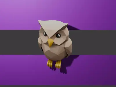 Lowpoly Toon Owl Free low-poly 3D model