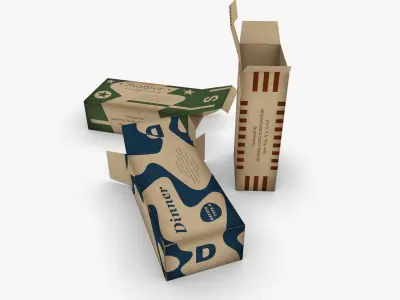 US K-Ration boxes End War WWII Low-poly 3D model