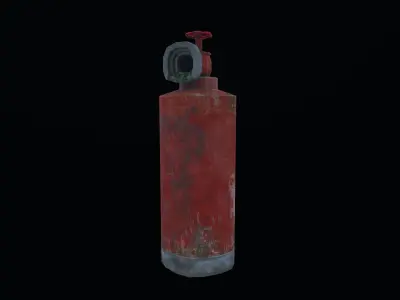 Old rust water tap Low-poly 3D model