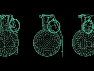 Game Ready M67 Frag Grenade - Police Skin Low-poly 3D model