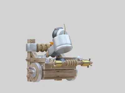 Cartoon Catapult 3D model