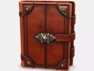 Leather Spell book Low-poly 3D model
