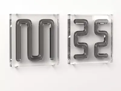 Wall Glass Blocks - Decorative Frame - Curves - Part 10 3D model