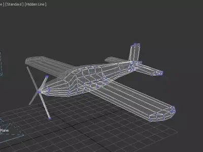 Low poly 3D model of airplane Utva 75 Free low-poly 3D model