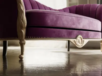 Furniture Sofa Chaise Lounge 001 Low-poly 3D model