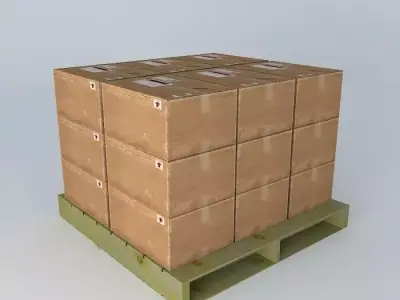 Pallet with boxes Free 3D model