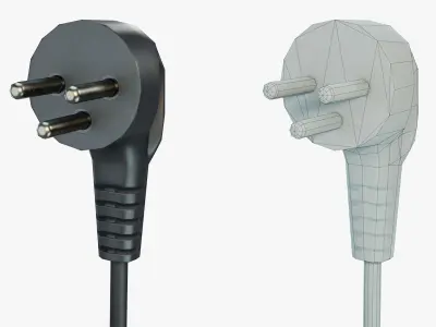 Power plug Type H Low-poly 3D model