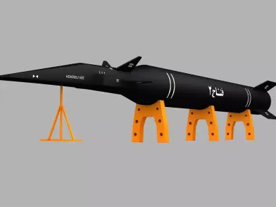 Fattah-02 Hypersonic Missile Low-poly 3D model