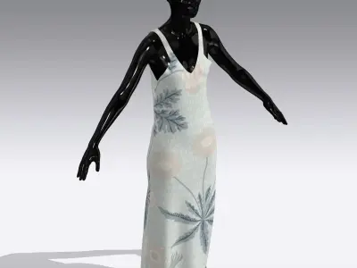Woman Cloth Dress Low-poly 3D model