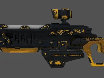 Sci-fi Gun  Free low-poly 3D model