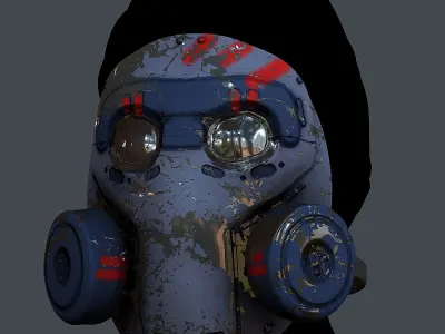 Gas mask helmet 3d model scifi  Low-poly 3D model get