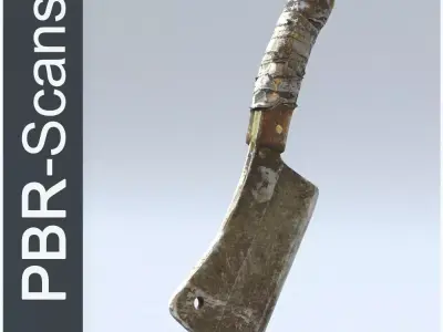 Cleaver Low Poly knife Low-poly 3D model