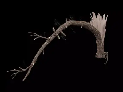 Realistic Snag Tree Low-poly 3D model