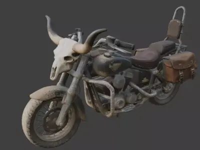 Longhorn Desert Nomad Motorcycle 3d Low-poly 3D model
