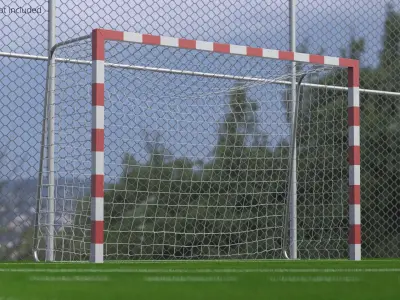 Handball Court Field with Two Goals Green Fur 3D model purchase