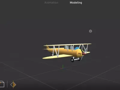 By plane Free low-poly 3D model