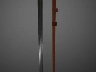 low poly sword two swords Free low-poly 3D model