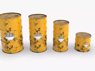 Chemical barrels Low-poly 3D model buy