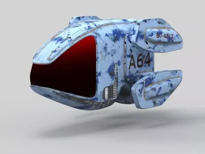 Military Police SciFi Drone SET  3D model