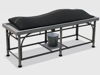 Mortuary Steel Table  Low-poly 3D model