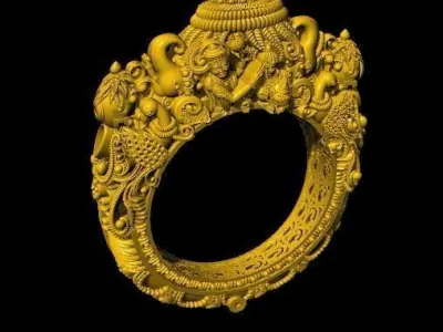 GOD ANTIQUE  BANGLE  3D print model
