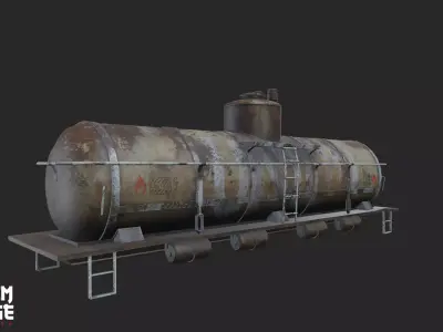 Train Oil Tanker Low-poly 3D model