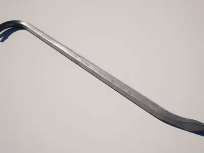 Crowbar Low-poly 3D model 2