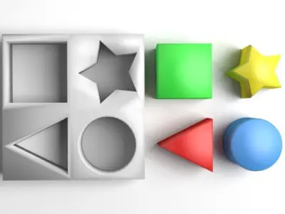 Match Block Toddler Toy 3D model