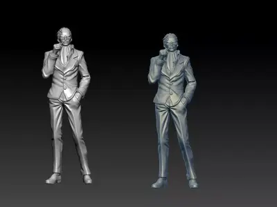Senor Pink fanart - One piece - 3d model - Split part 3D print model