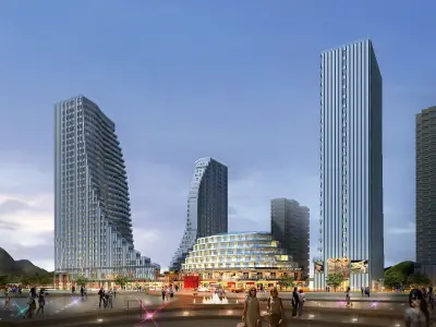 3Dmax fashion city commercial square building 294 3D model