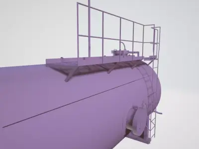 Petroleum storage tank Low-poly 3D model