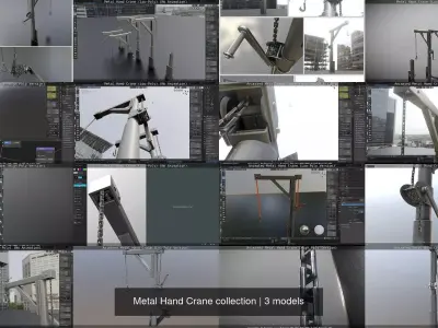 Metal Hand Crane collection 3D Model Pack