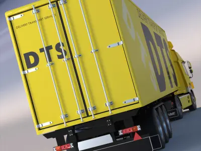 DAF CF Cab With Refrigerated trailer 3D model