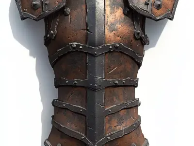 Light Medieval Infantry Armor - Low Poly 3D Model for Games 3D model