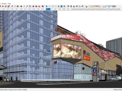 Sketchup Commercial Complex 144 3D model